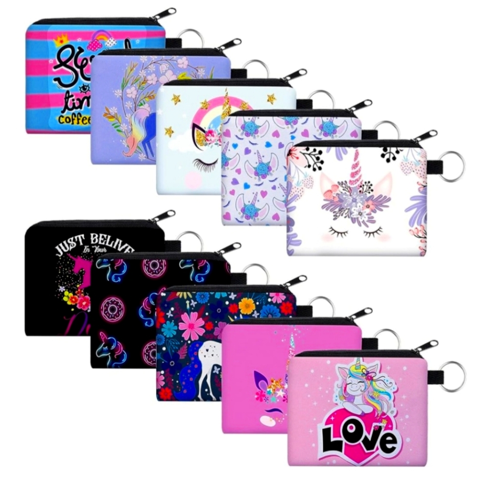 Colorful Unicorn and Fantasy Themed Coin Pouches